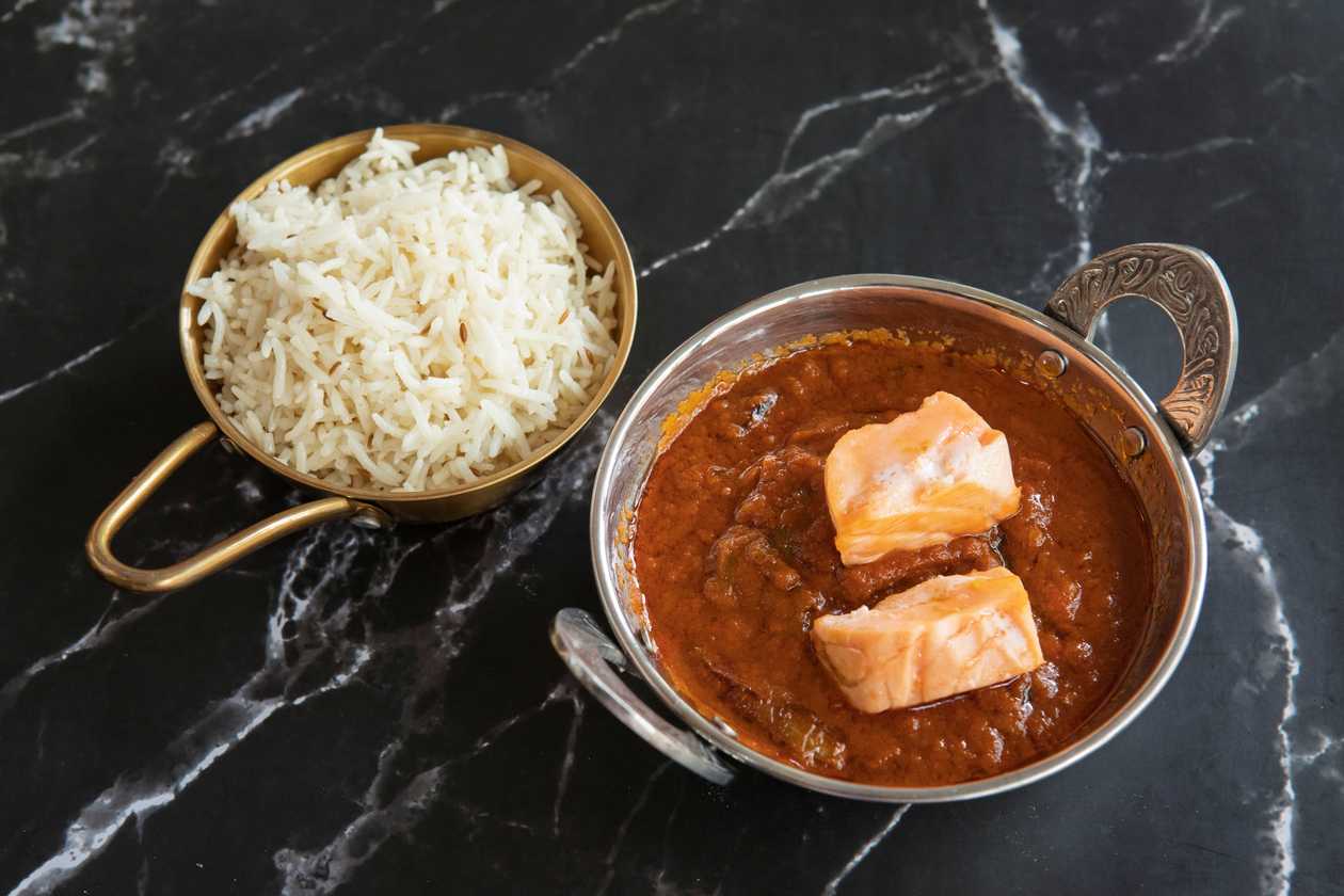 Salmão Jalfrezi with Rice
