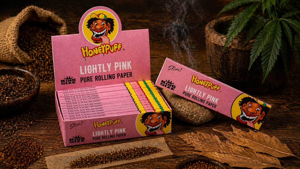 HoneyPuff Pure Rolling Paper Lightly Pink (Çəhrayı) - 32 kağız