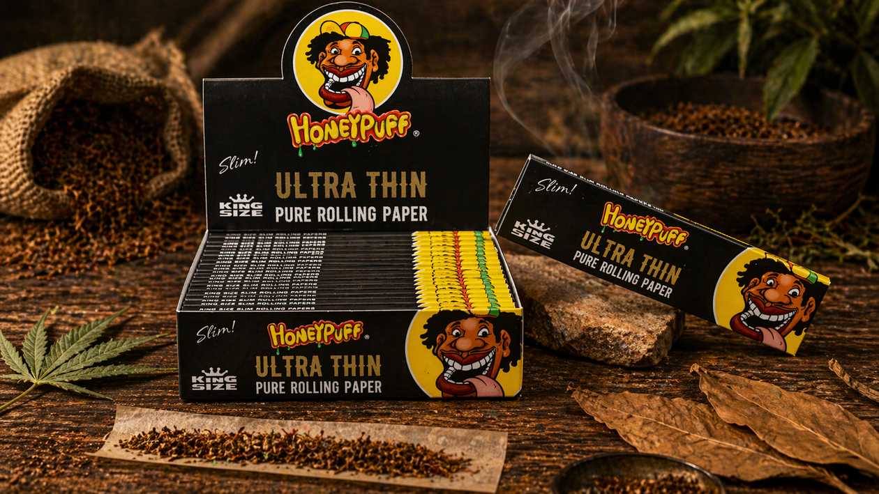 HoneyPuff Pure Rolling Paper Ultra Thin (Qara paket) - 32 kağız