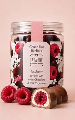 RASPBERRY WHITE AND MILK CHOCOLATE