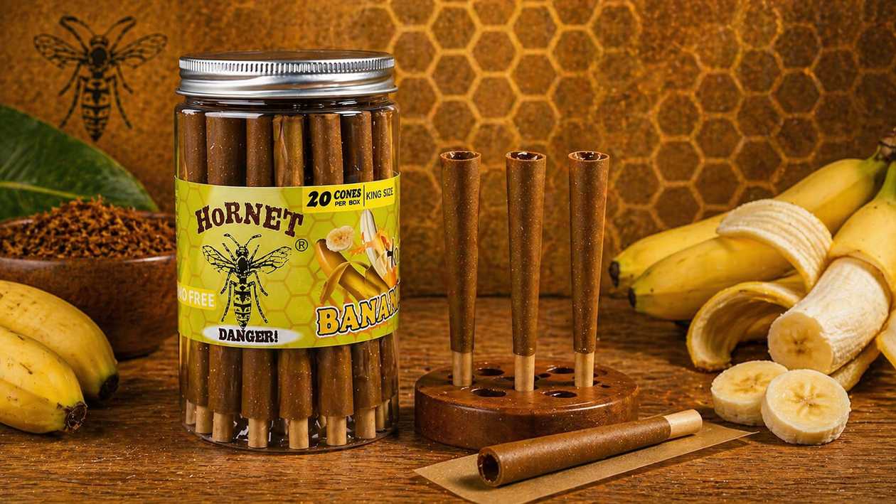 Hornet Pre-Rolled Cones (Natural Rolling Paper) Banana (Banan) - 1 ədəd