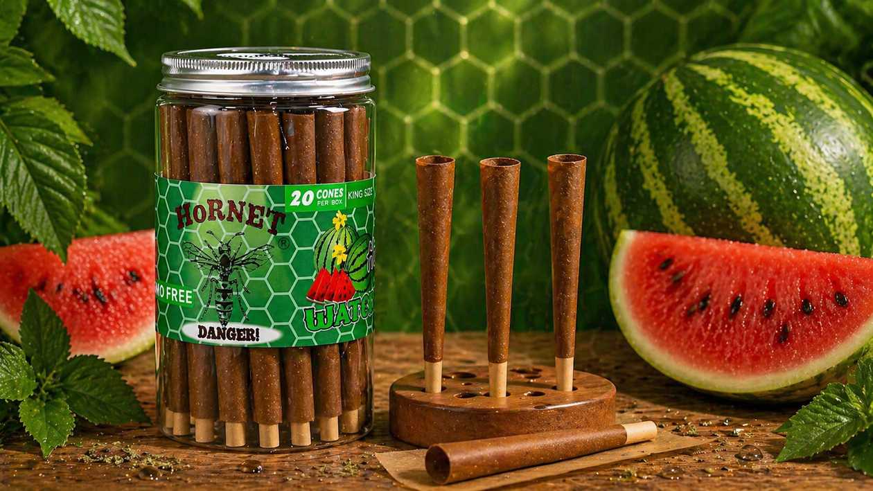 Hornet Pre-Rolled Cones (Natural Rolling Paper) Watermelon (Qarpız) - 1 ədəd