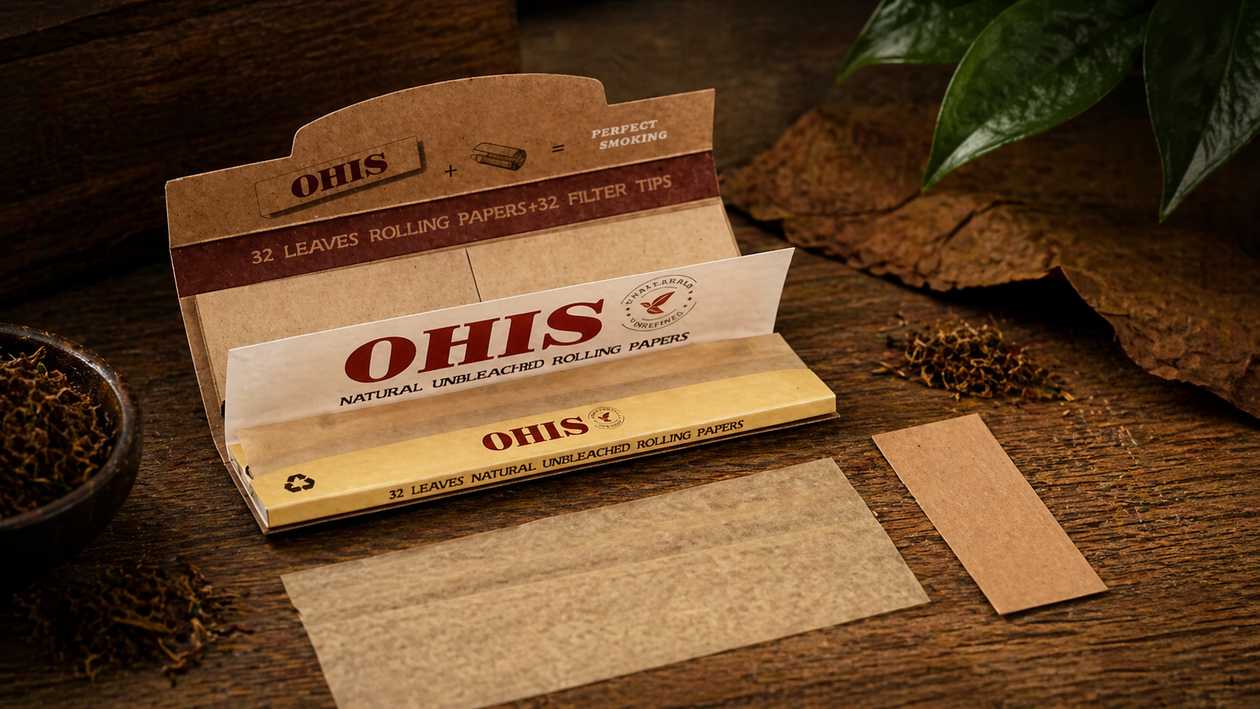 OHIS Natural Unbleached Rolling Papers (32 filter +32 leaves)