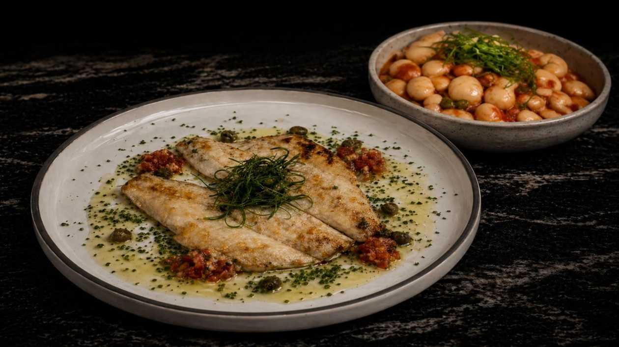 Grilled Seabass & Gigantes Beans