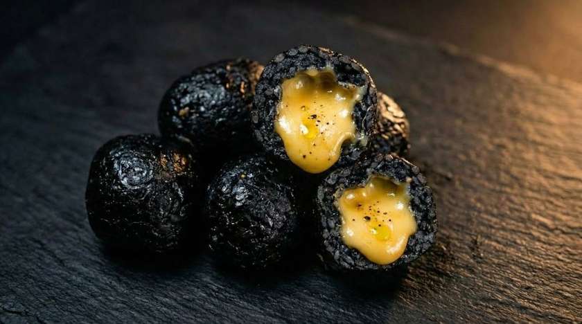 Black cheese balls