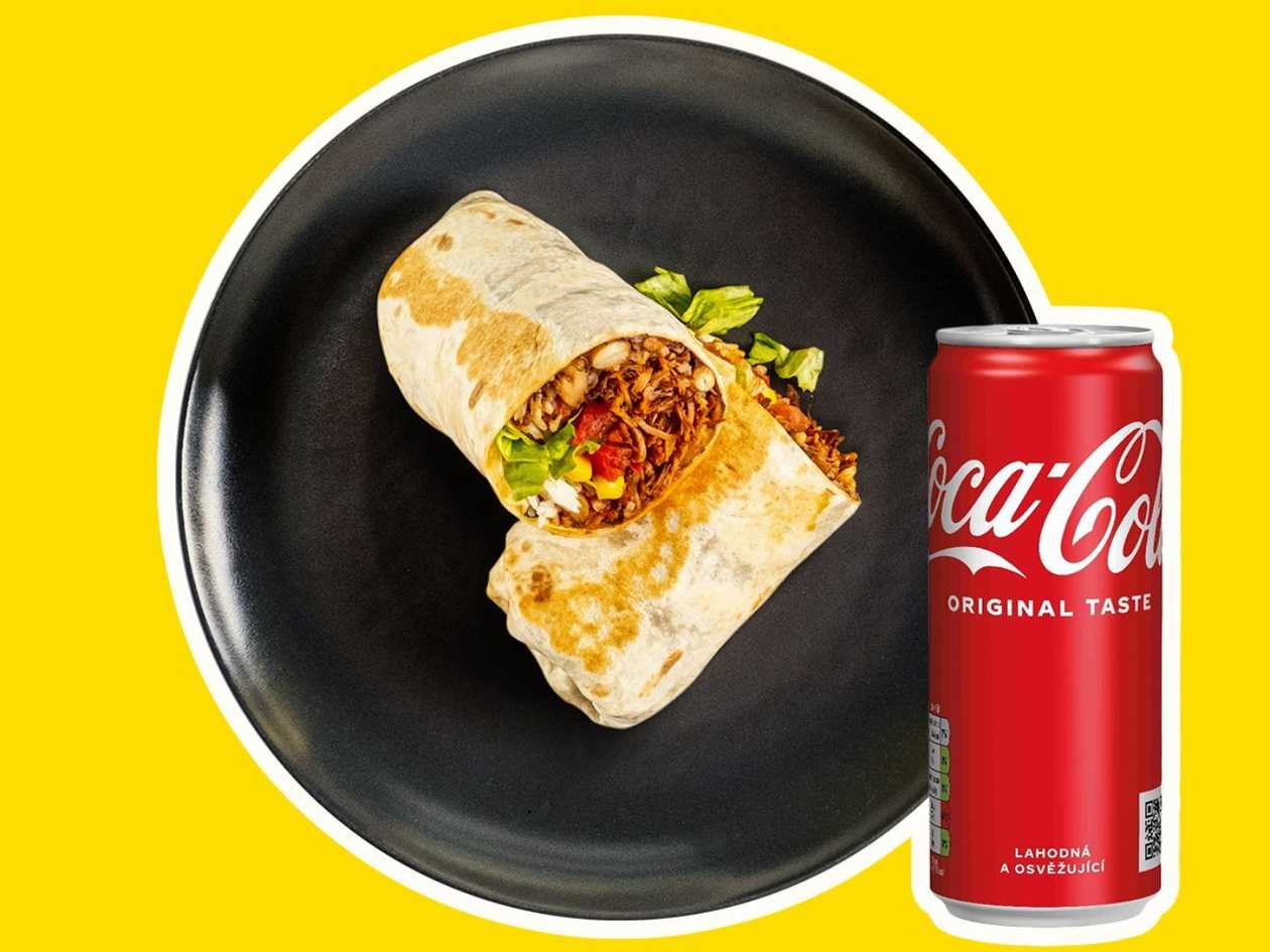 Burrito kuřecí Clásico + Coca-Cola 0,33l