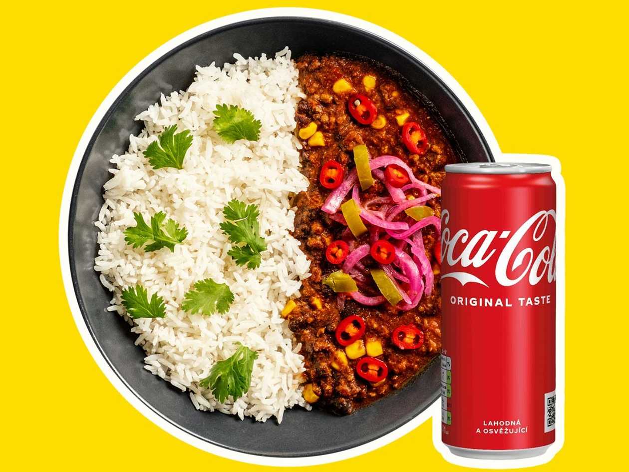 Chili con carne s rýží + Coca-Cola 0,33l