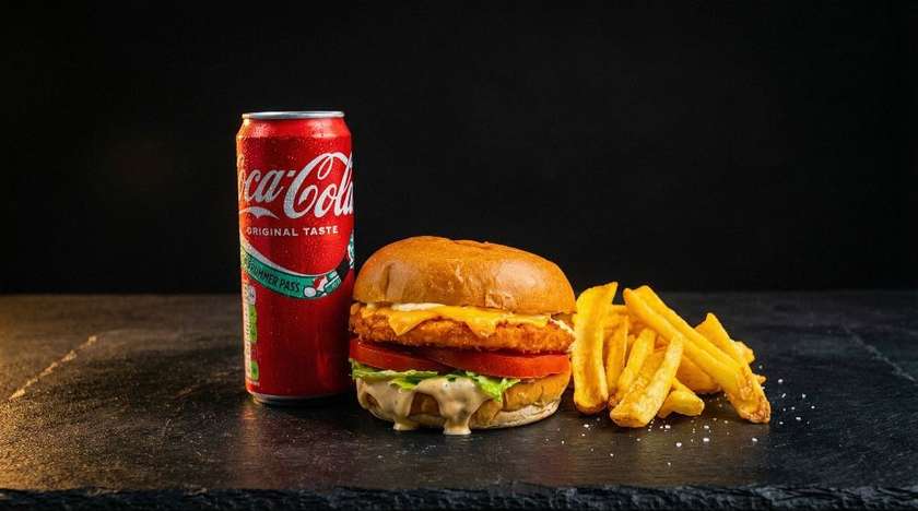 Chicken burger meal