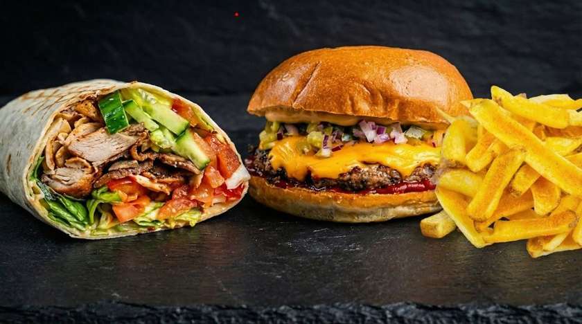 Burger and Kebab meal