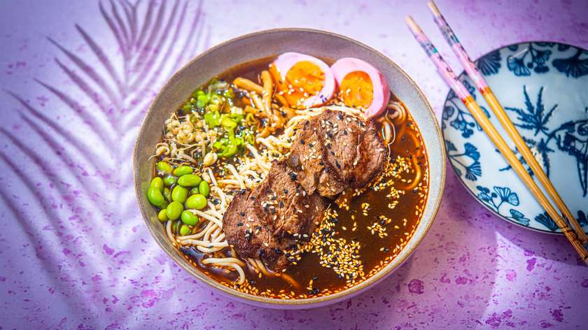 Ramen with Sous Vide Beef Tenderloin