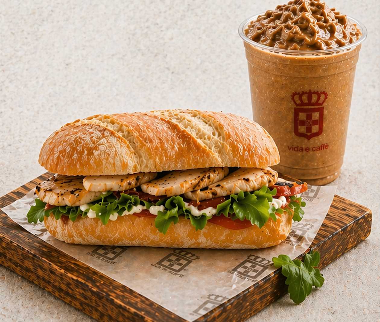 Chicken Sandwich + Chocolate frio