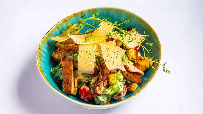 Caesar Salad with Teriyaki Chicken