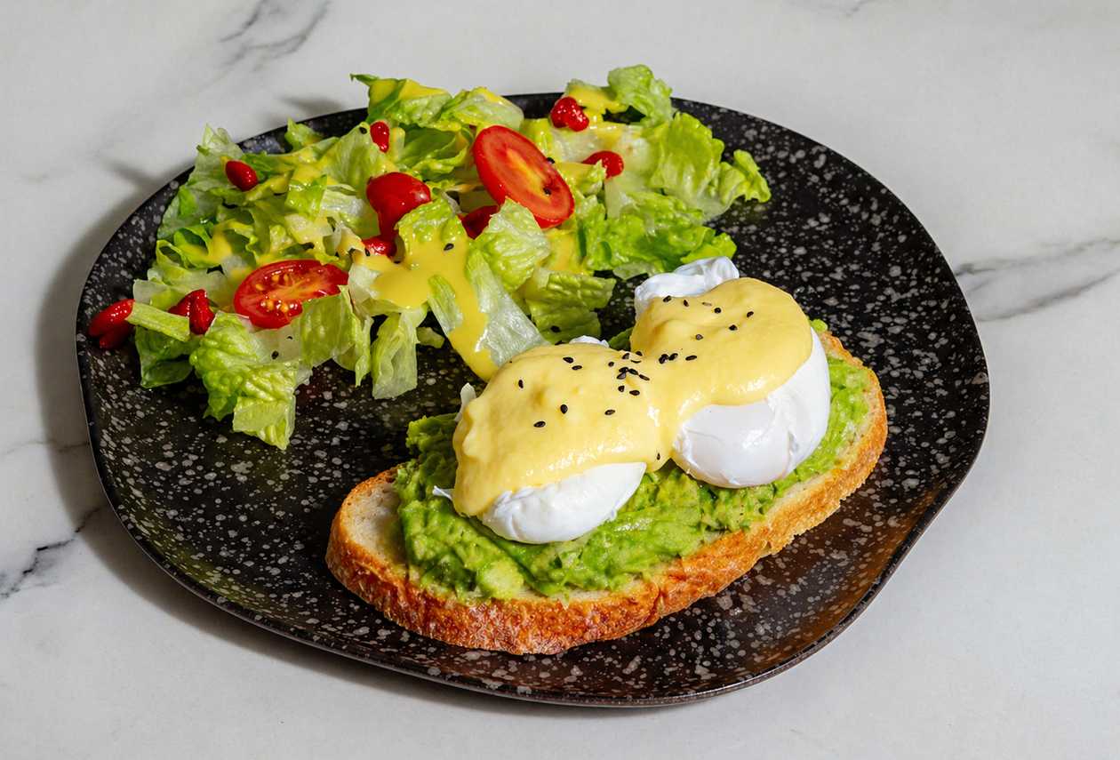 Organic Poached Eggs on Avocado