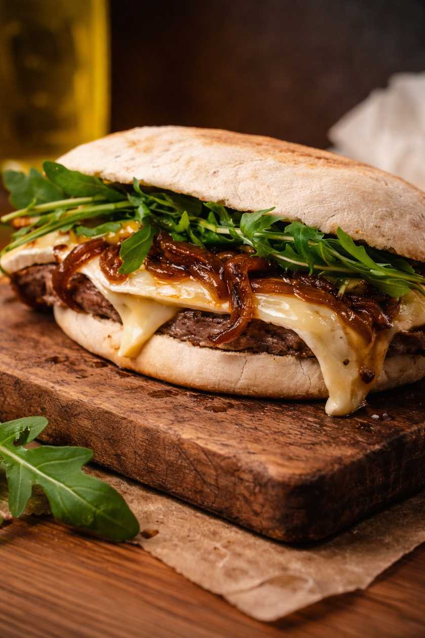 French-style Steak Sandwich on Caco Bread