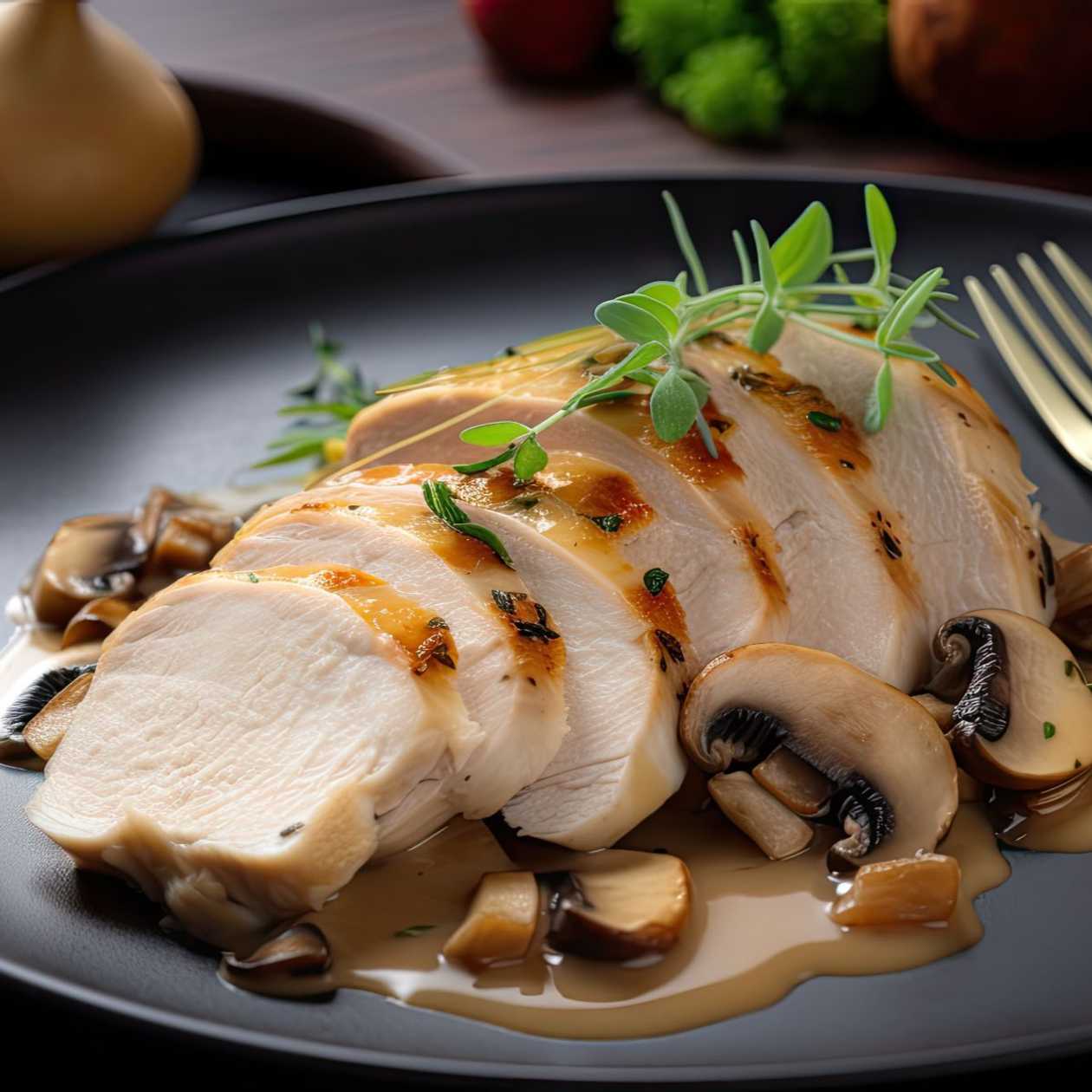 Sous-Vide Chicken Breast, Mushroom Sauce