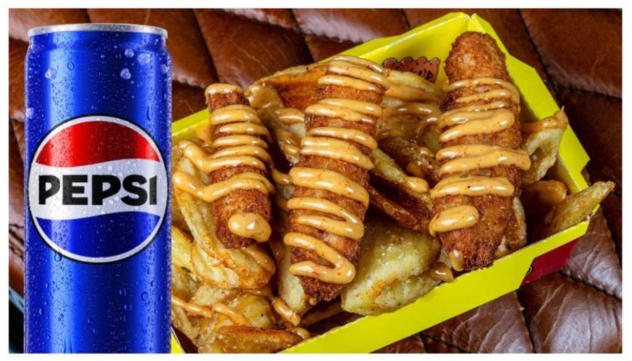 Картофель фри с хрустящей курицей и лаймовым соусом + Pepsi 0.33L