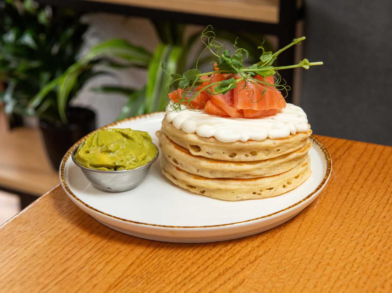 Pancakes with Salmon and Guacamole