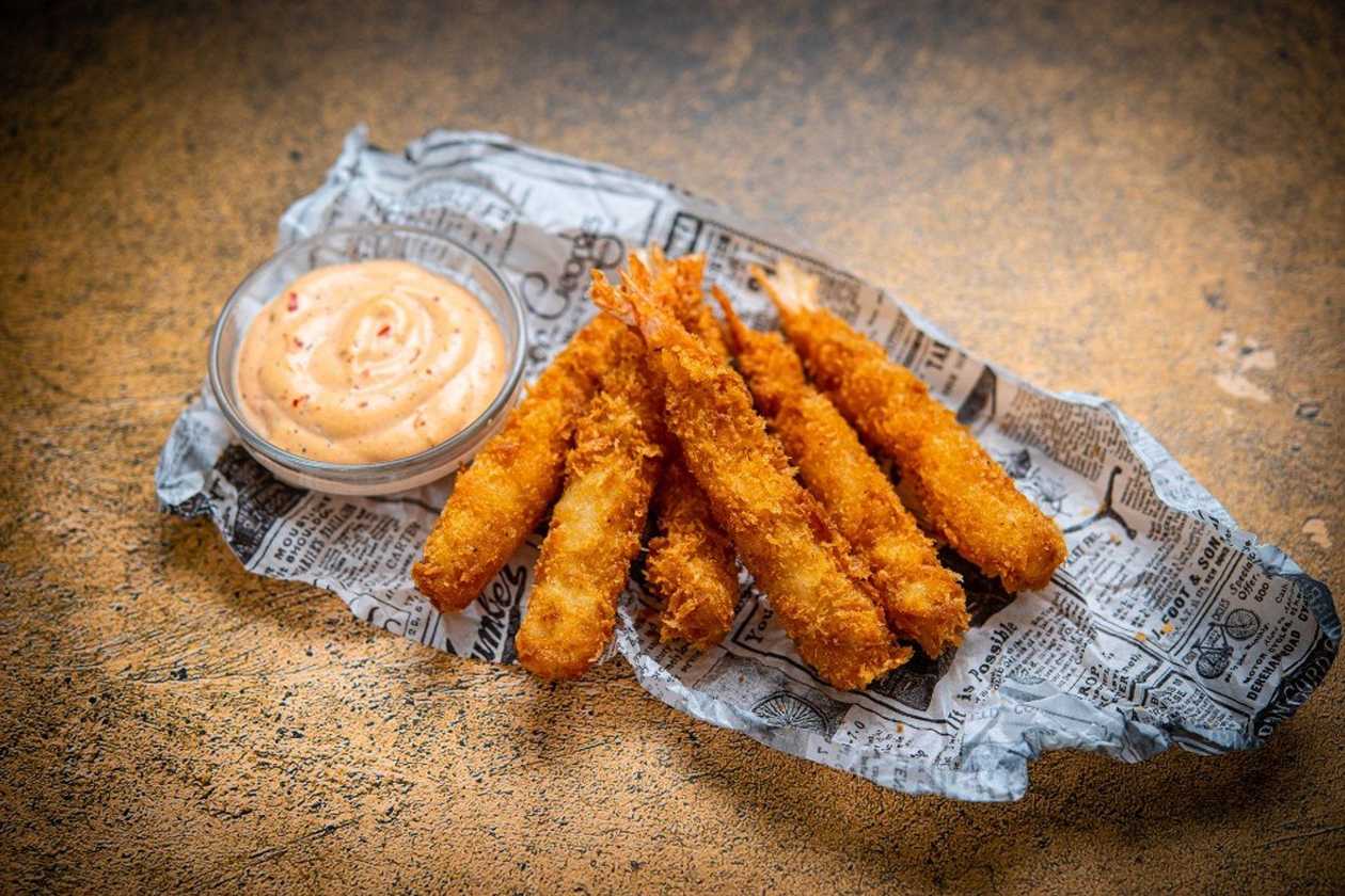 Paneeritud tempura krevetid (6tk).