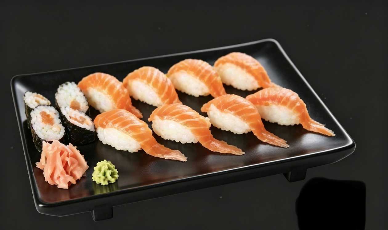 Lososové nigiri + maki