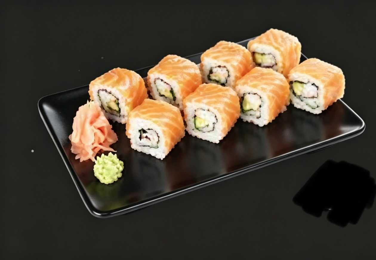 California maki s lososem