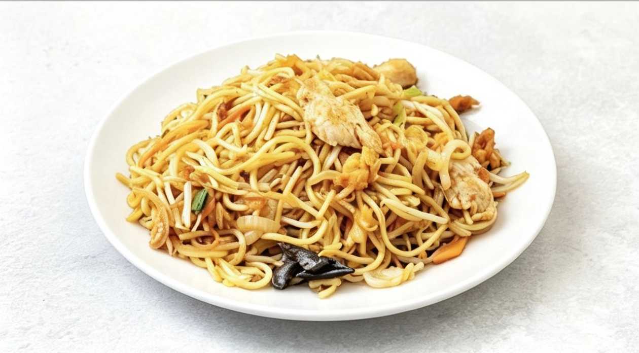 Pečené nudle s kuřecím masem na thajský způsob