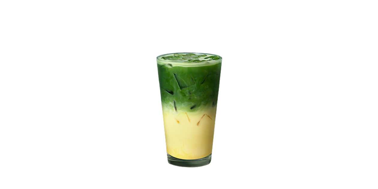 Iced Caramelised Banana Flavour Matcha Latte