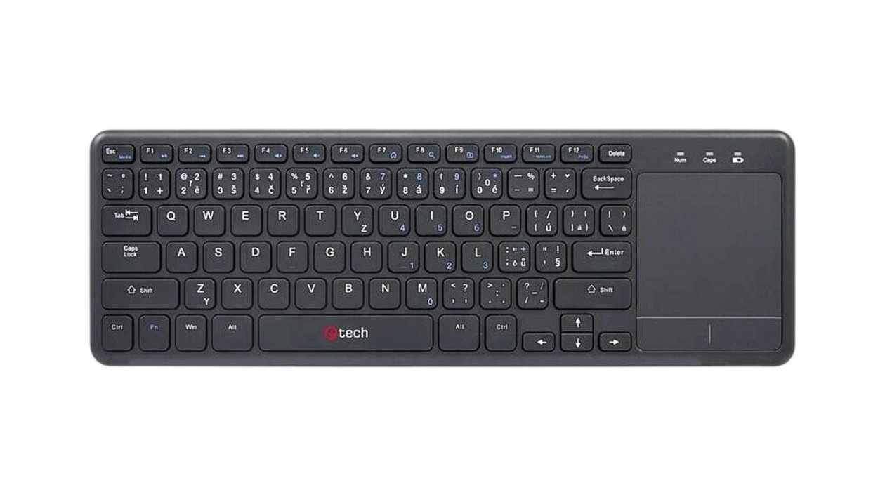 Bezdrôtová klávesnica s touchpadom C-TECH WLTK-01 US layout čierna
