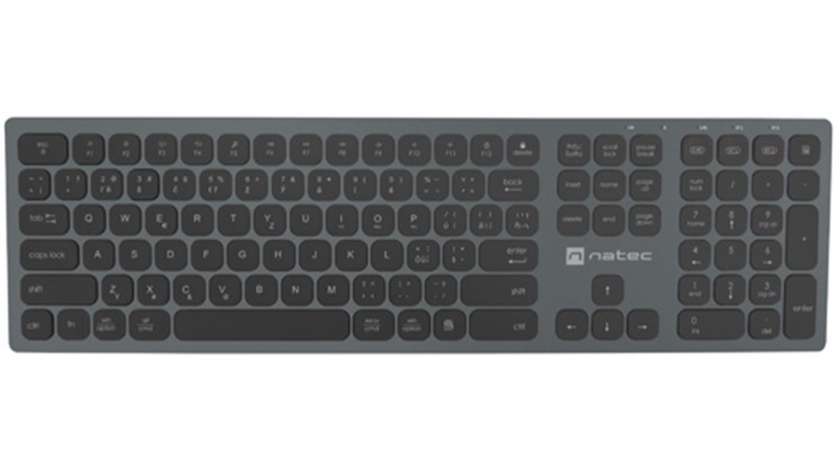 Bezdrôtová klávesnica Natec DOLPHIN CZ-SK layout sivá