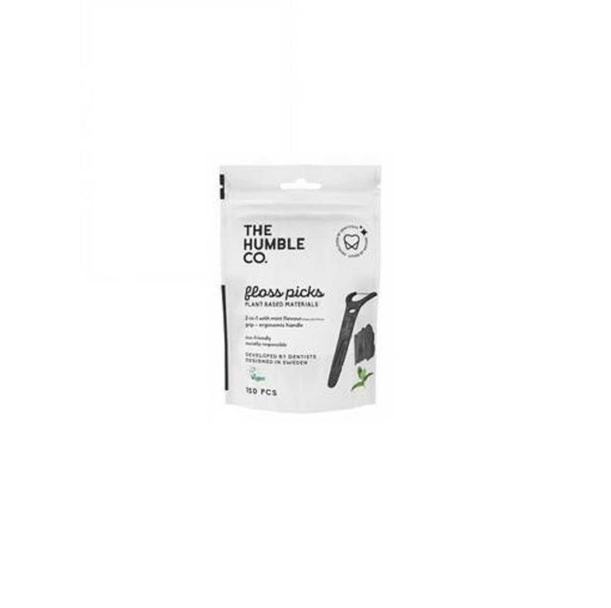 The Humble Co Dental Floss Charcoal Picks Grip Handle 50pcs