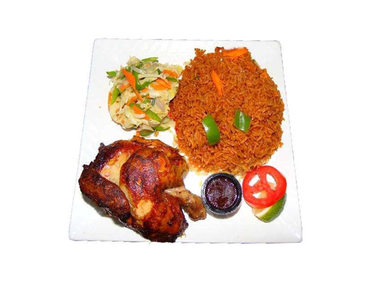 Half Chicken with Jollof Rice