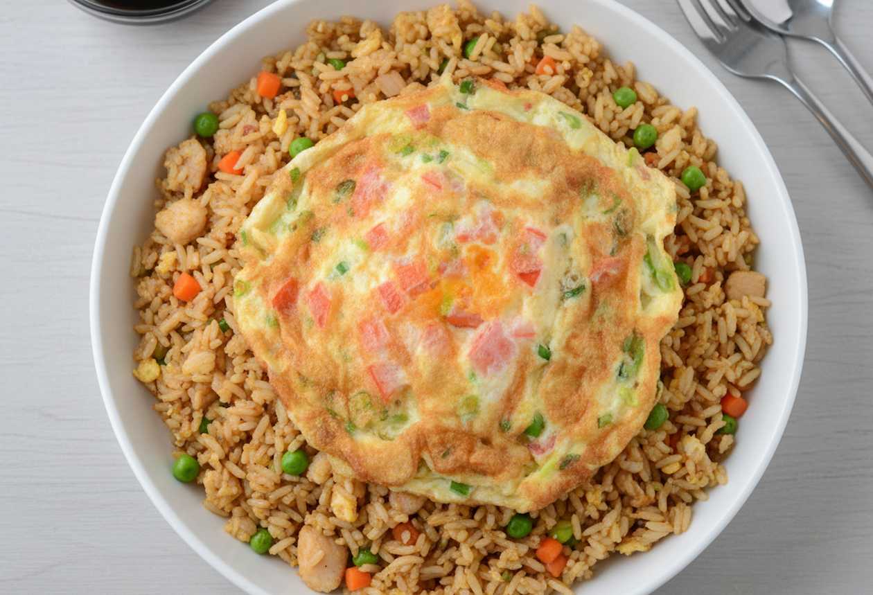 Jollof with Fried Eggs