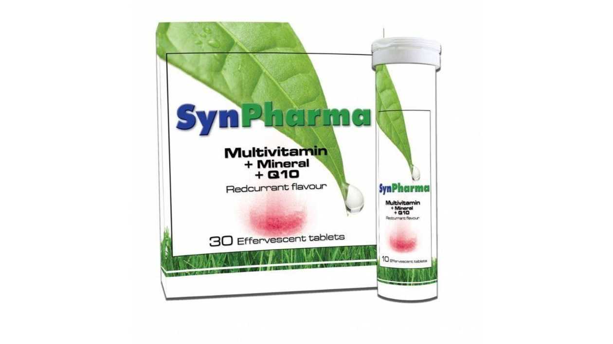 Synpharma Multivitamin + Mineral + Q10 30Effervescent Tablets