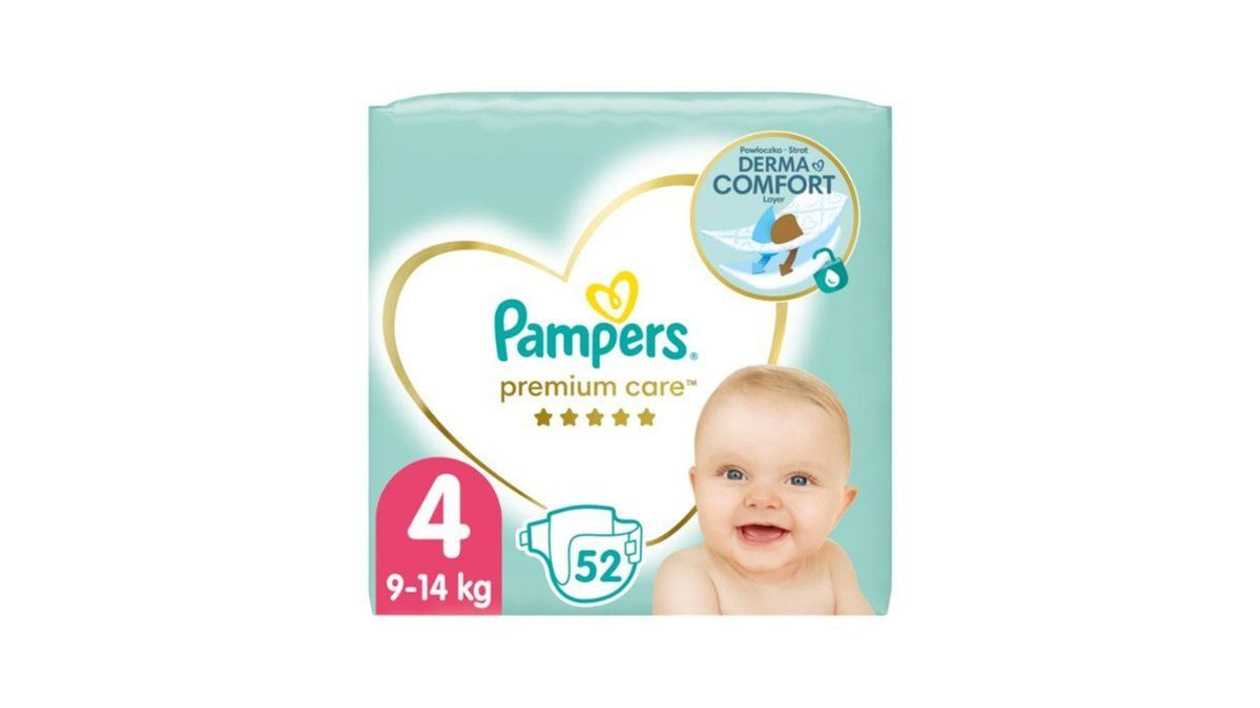 Pampers Premium Care 4 9-14kg  Rattle  52pcs