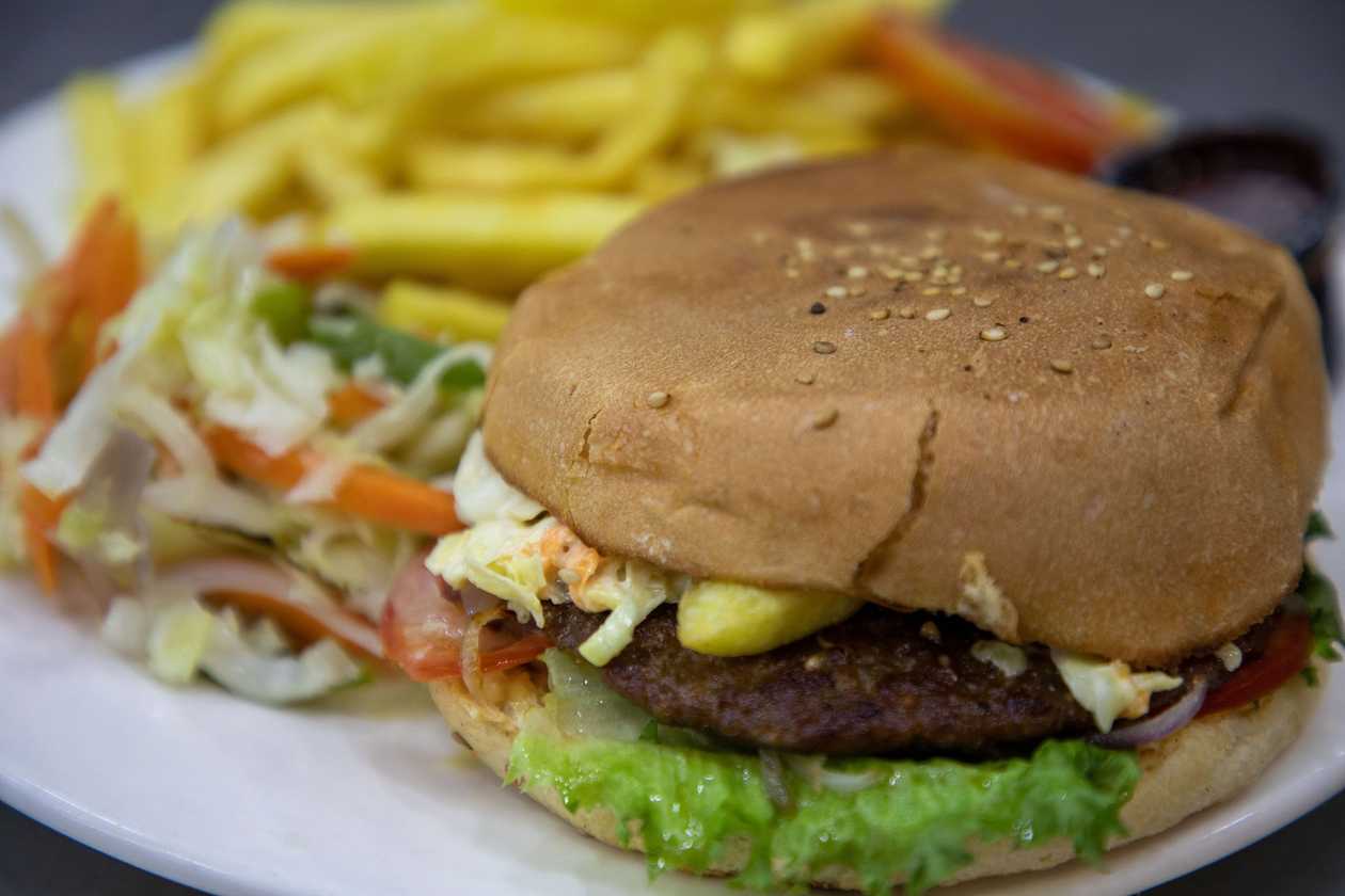 Beef Burger and Chips