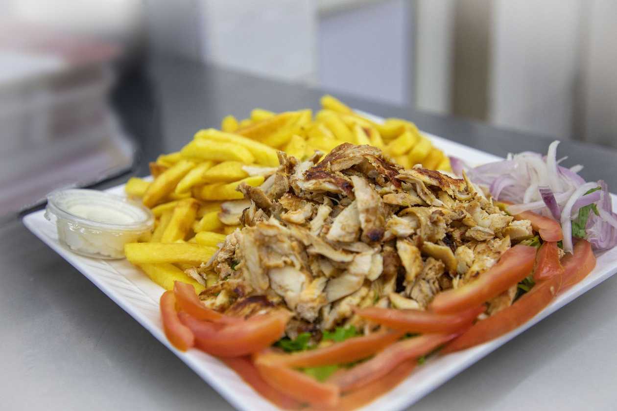 Chicken Shawarma Plate with Fried Rice or Chips
