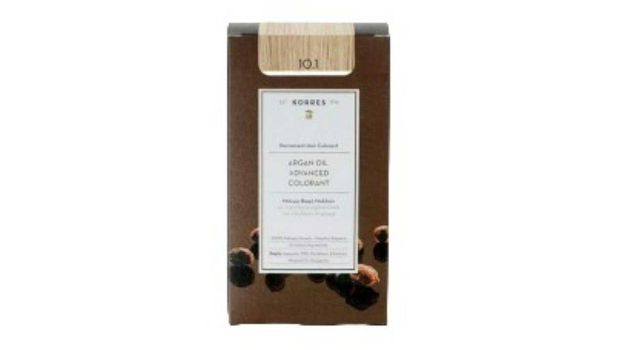 Korres Argan Oil Advanced Colorant With Pigment-Lock Technology 10.1 Platinum Ash Blonde,50ml