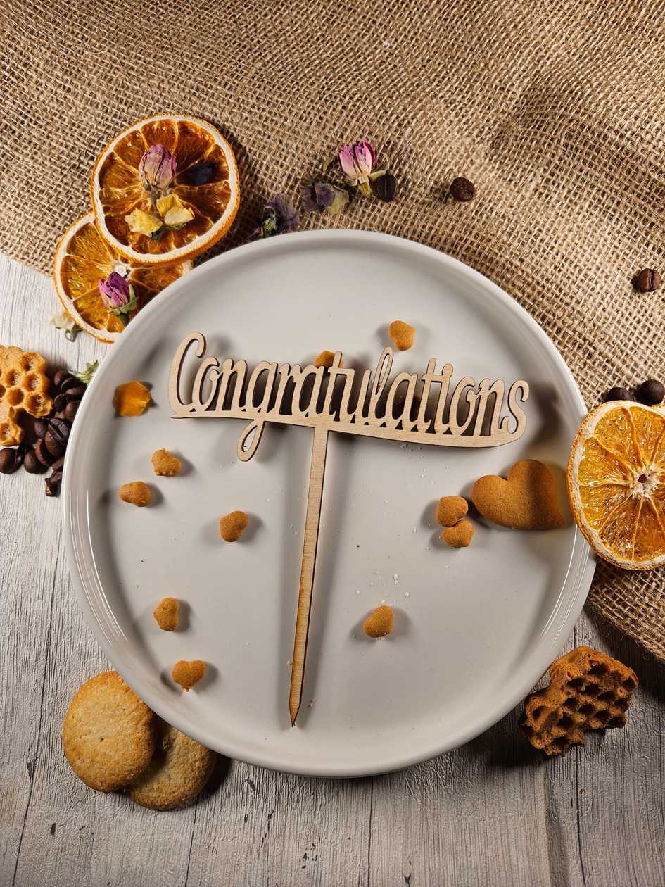 Tordi topper "Congratulations"
