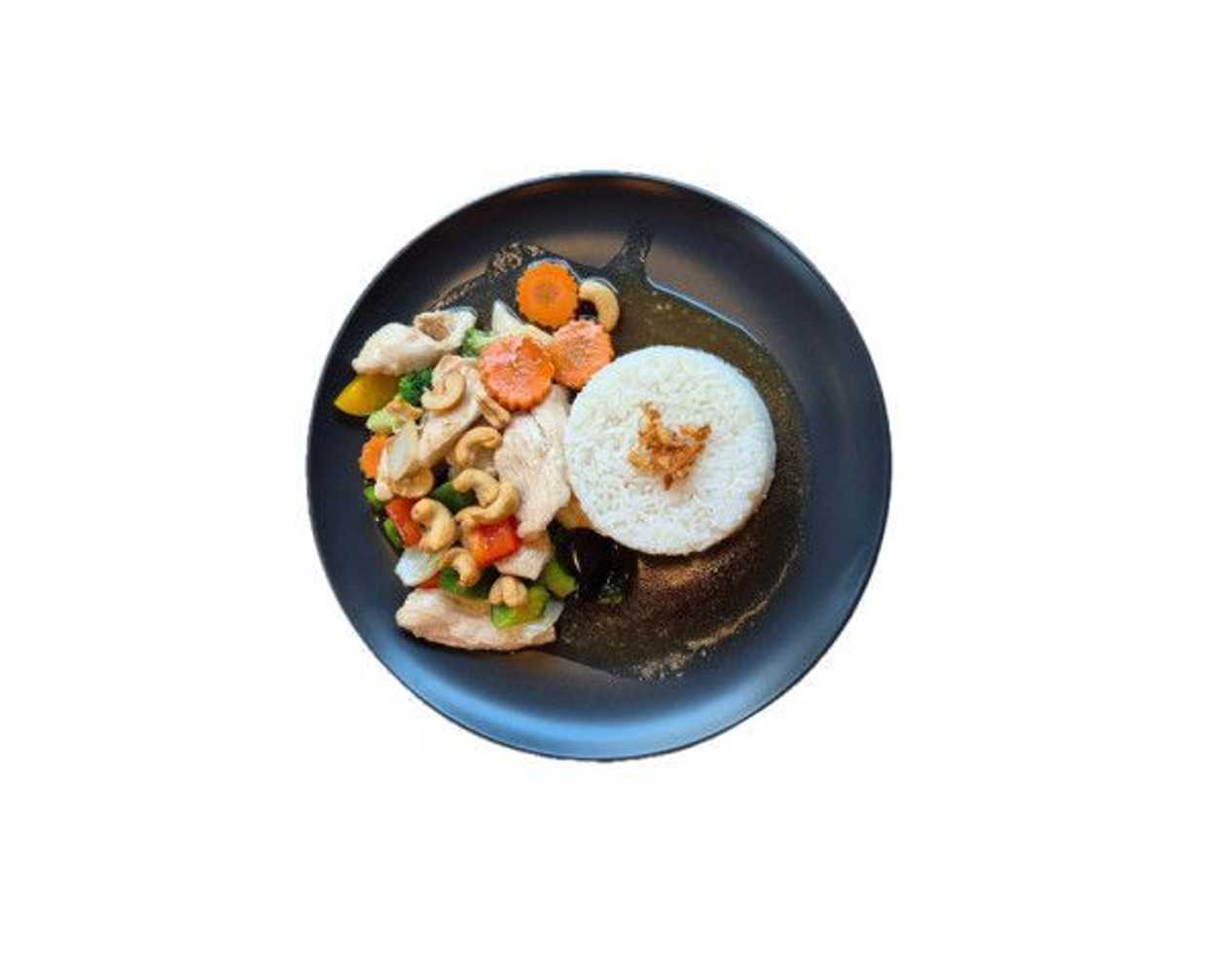 D2. Gaj Phad Med Mamuang - rýže s kuřecím masem a kešu