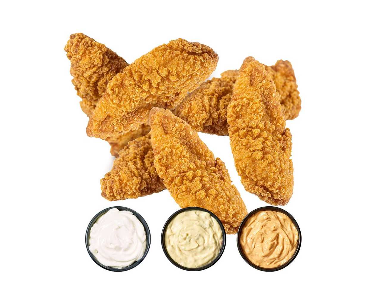 Crispy chicken fillet 6 pcs + 3 sauces