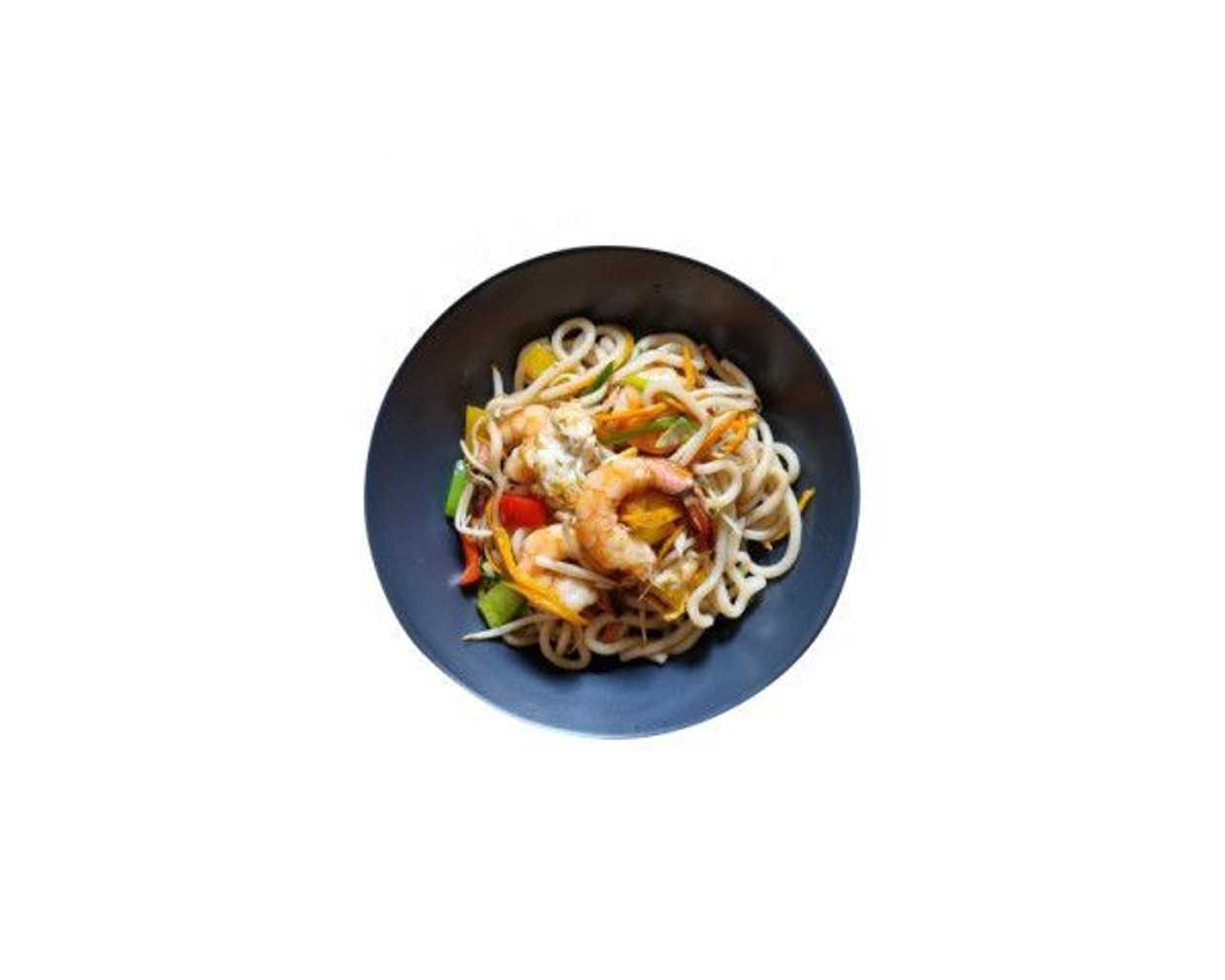 E8. Phad Udon - smažené nudle Udon s masem a zeleninou