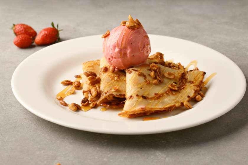 Crepe with a Scoop of Ice Cream