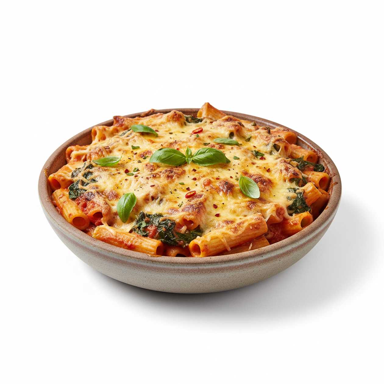 Baked Rigatoni with Spinach