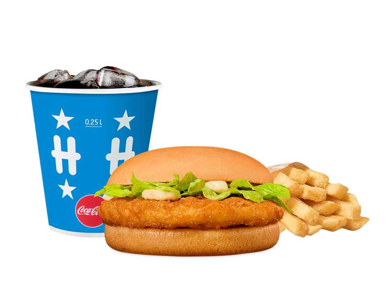 Mini chicken burger meal