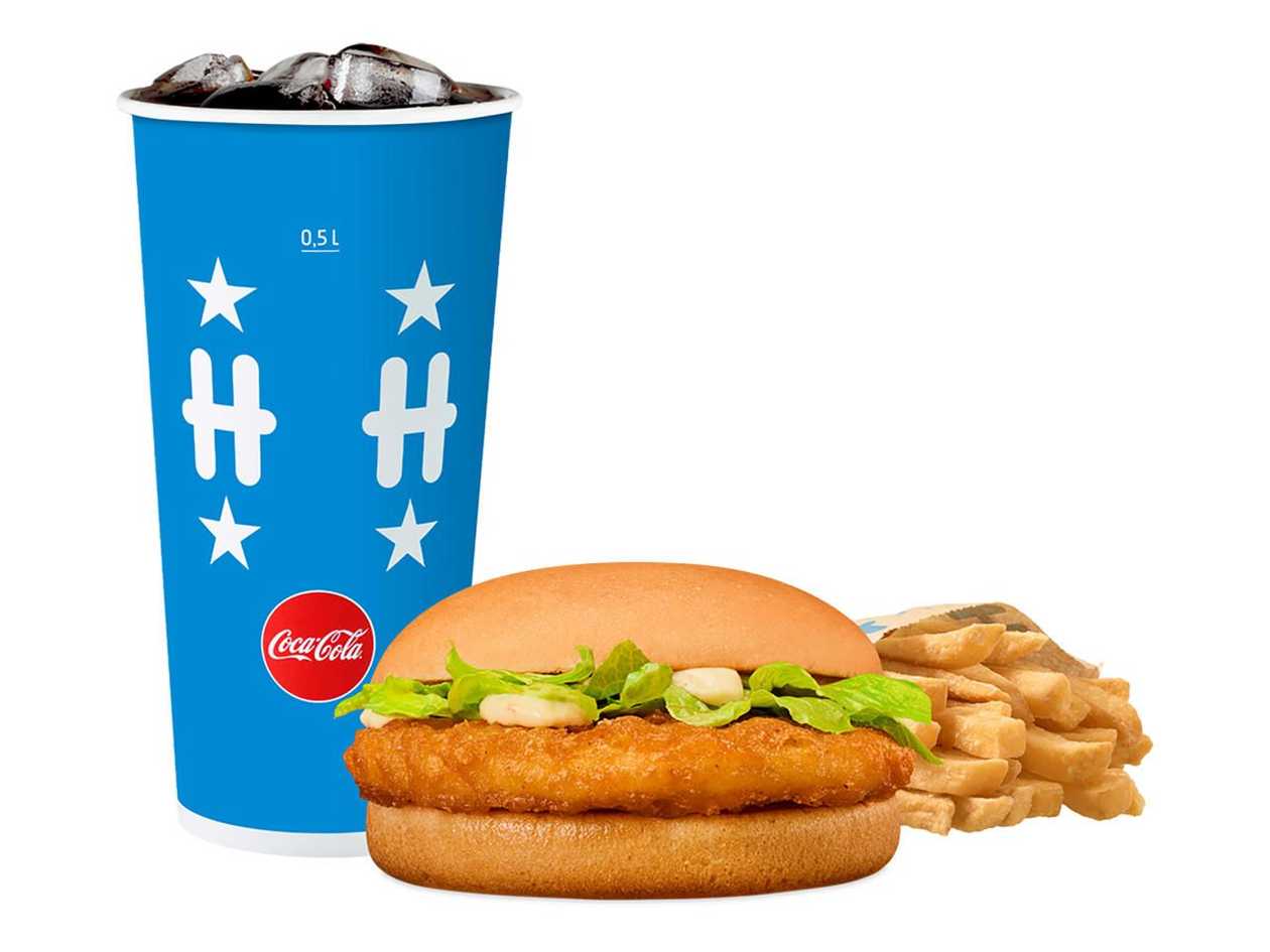 Mini chicken burger large meal