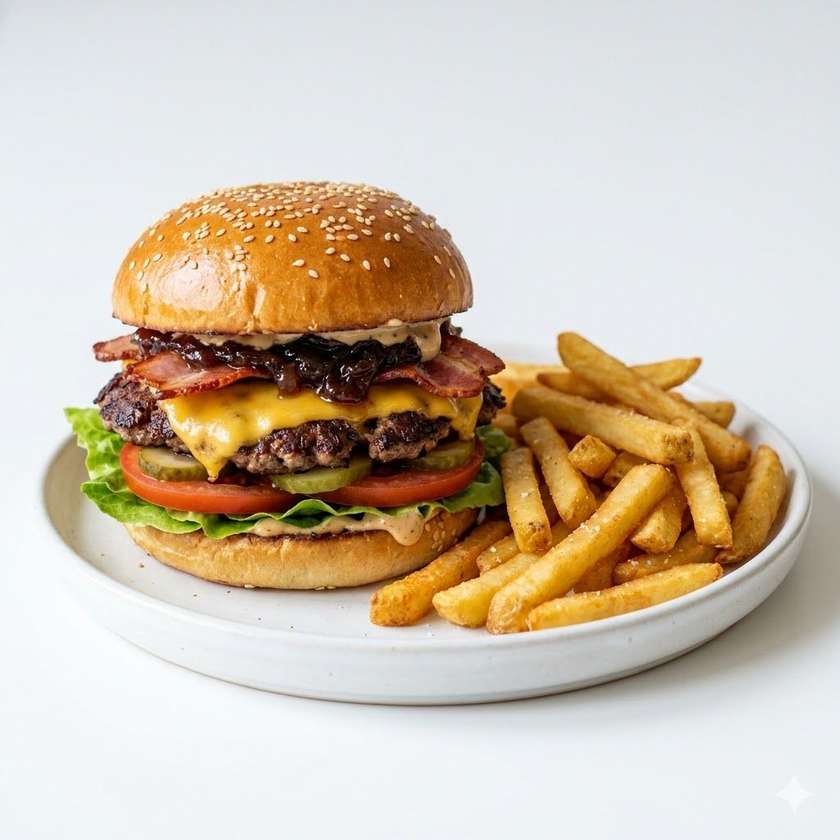 Smash-Texas Burger + fries
