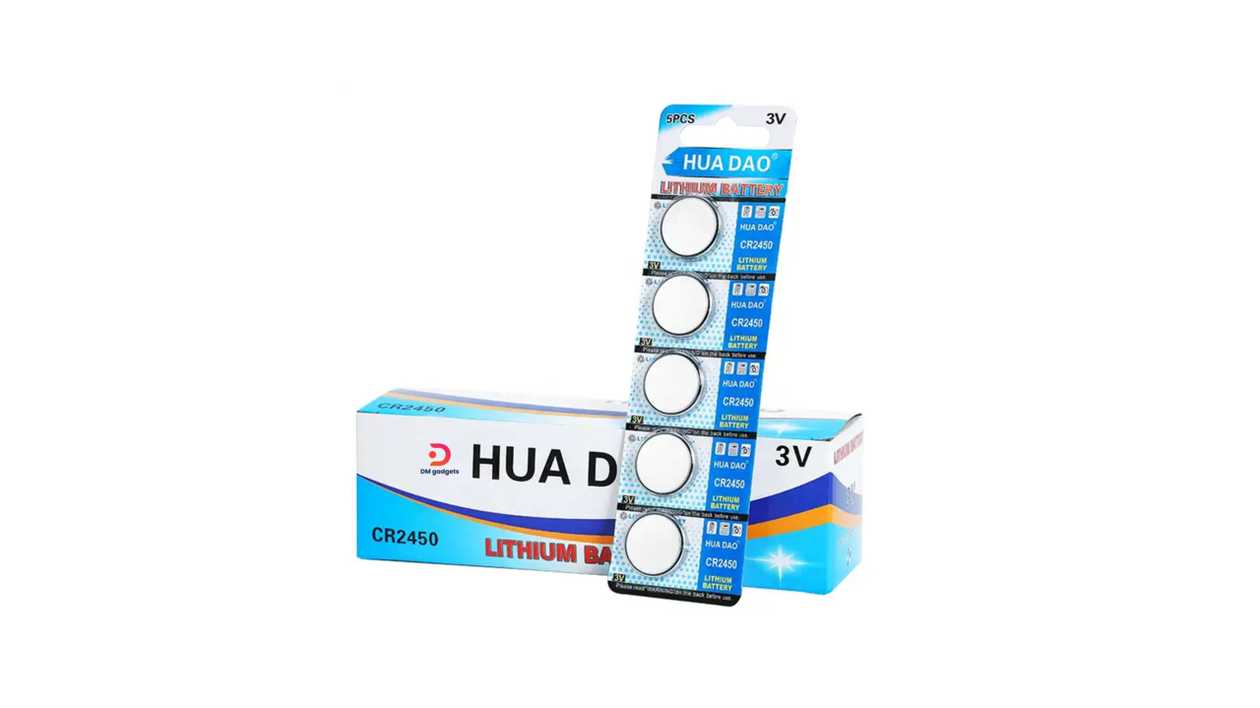 #628E-2#Hua Dao®CR2450 3V Lithium Batteries 5 Pack