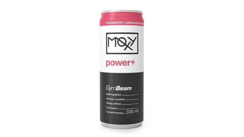 Moxy Power+ Energy Drink 330 ml - Gymbeam Jahodová Limonáda - 330 ml