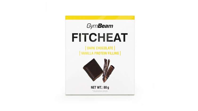 Proteínová Čokoláda Fitcheat - Gymbeam 80 g - Horká Čokoláda Vanilka