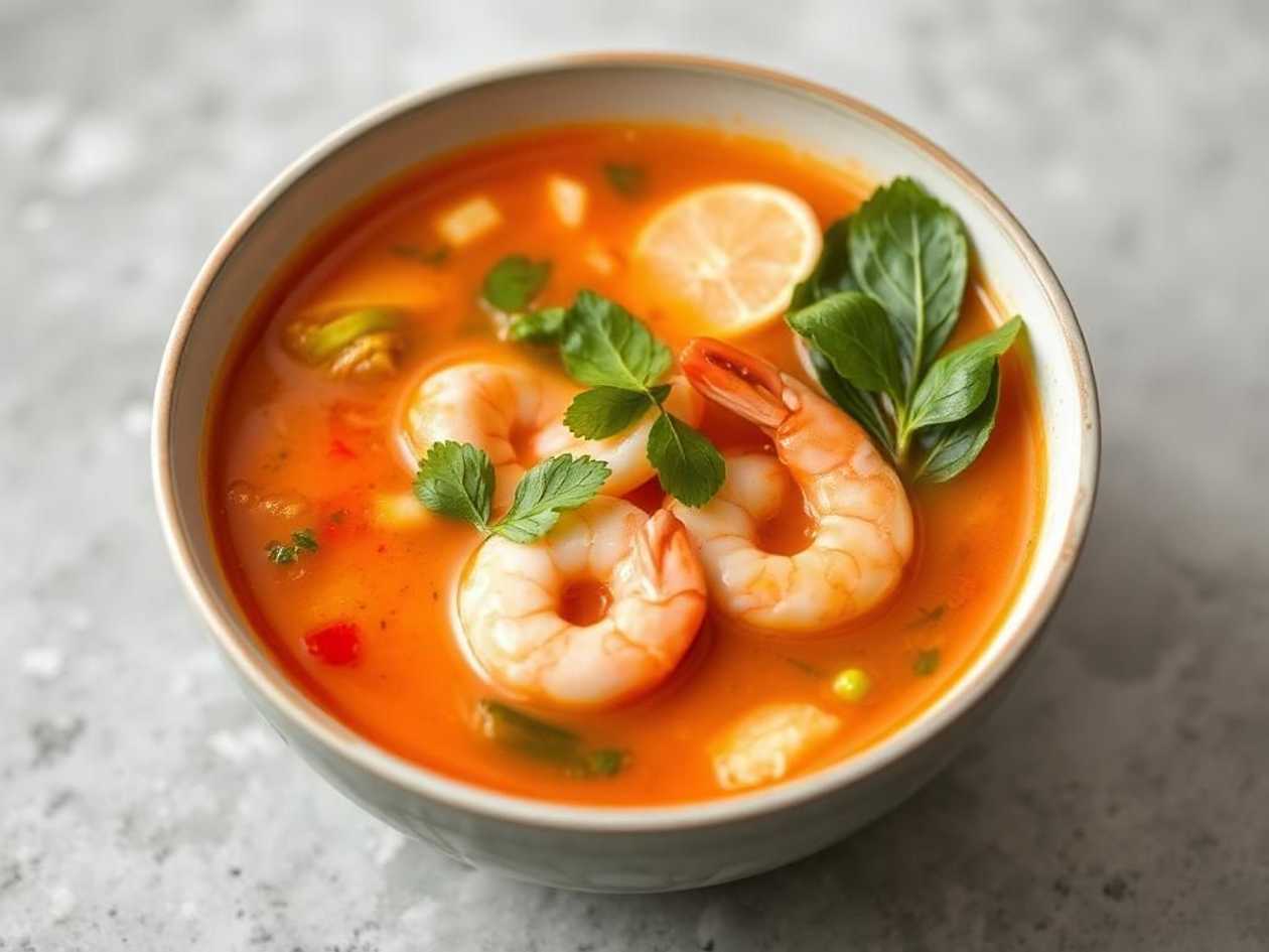 Tom Yum polievka s krevetami