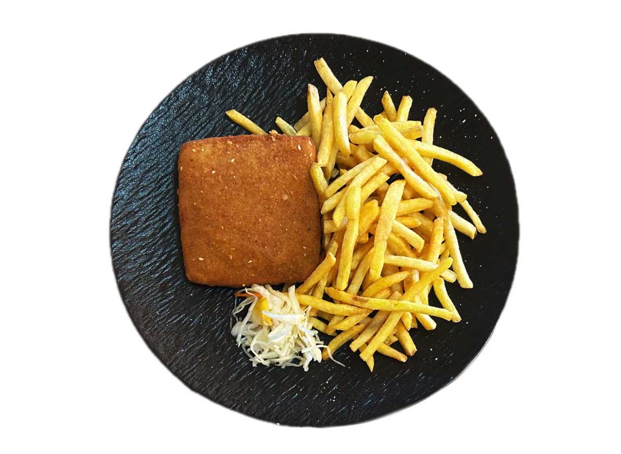 Fried Cheese with French Fries